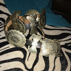 Western Silver Concho Belt